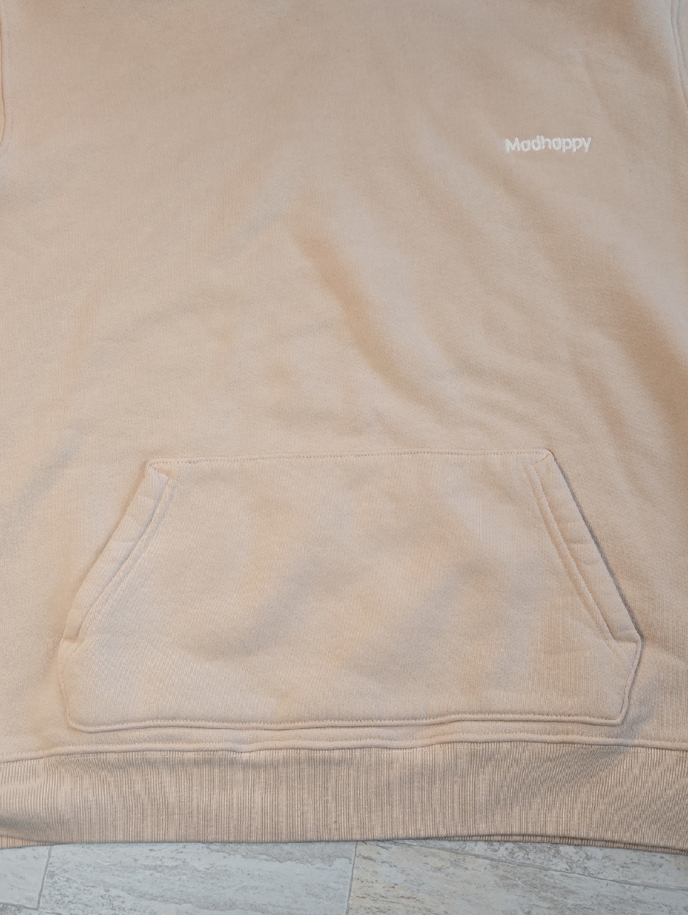 Madhappy Classics Fleece Hoodie Size Large Beige - Picture 5 of 11